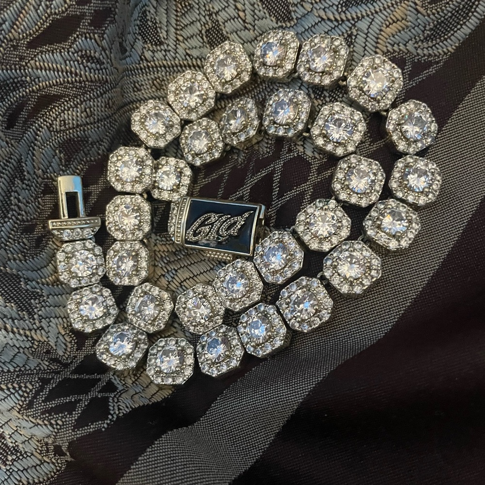 GLD Shop Clustered Tennis Diamond Chain (Gold)